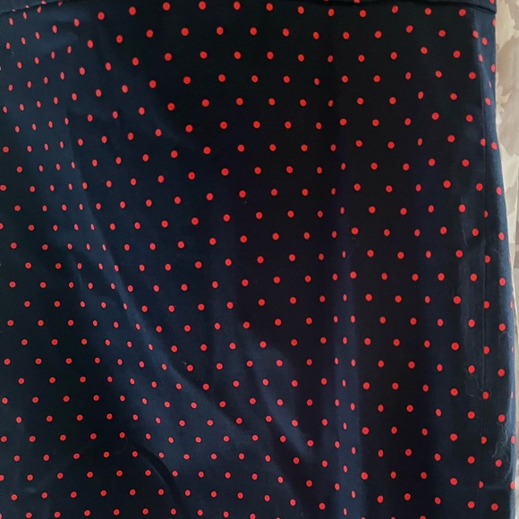 J Crew Navy with coral polka dots skirt size 6 - Picture 5 of 6